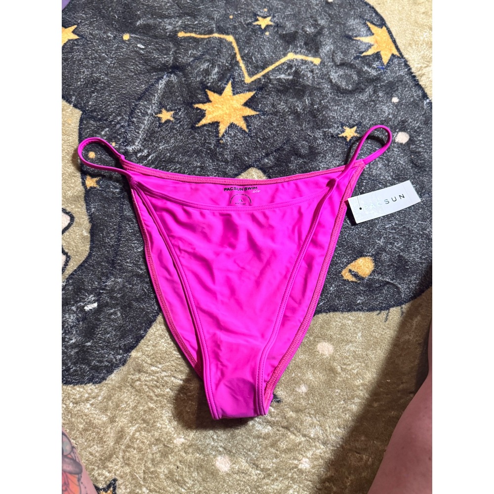 Pacsun Swim Hot Pink High Leg String Bikini Bottoms Extra Large New